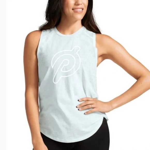 PELOTON Mint Green Together We Go Far Logo Tank Top Size Large - Picture 1 of 9